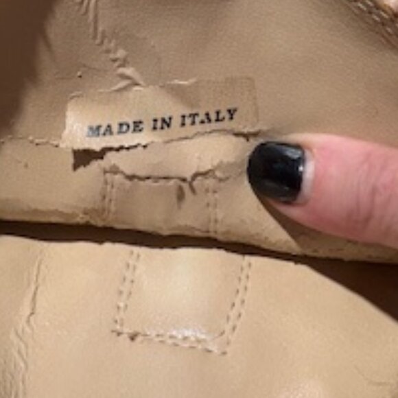 Beige Canvas and leather boots from Italy. - Picture 5 of 6